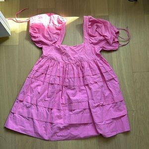 Showpo Pink Puff Sleeve Mini Dress